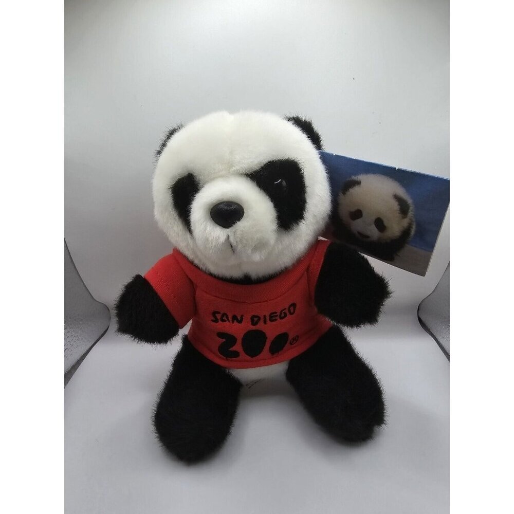 Aurora Black White Panda 7" Plush San Diego Zoo Red T-Shirt Souvenir